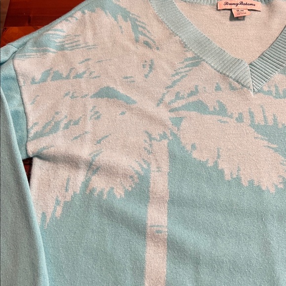 Tommy Bahama Tropical Palms V-Neck Sweater Sz Medium - Picture 3 of 10
